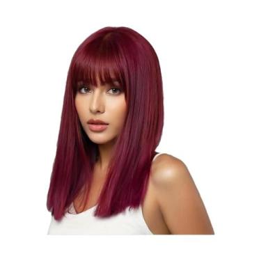 Imagem de Peruca Sintética Longa Vermelha Com Ondas Naturais, Fibra Resistente A