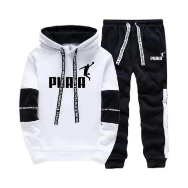 Imagem de Conjunto De Roupas Casuais Masculinas Com Moletom Estampado E Calças D