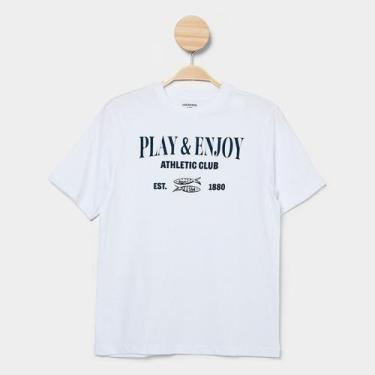 Imagem de Camiseta Infantil Hering Casual Menino, Branco, 12A