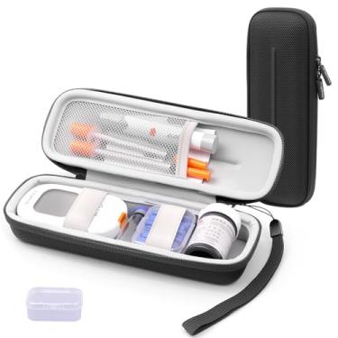 Imagem de Krypthos Estojo de suprimentos para diabetes, estojo rígido de transporte para medidor de glicose no sangue, caneta de insulina, seringa, lancetas, dispositivo de punção e muito mais, bolsa