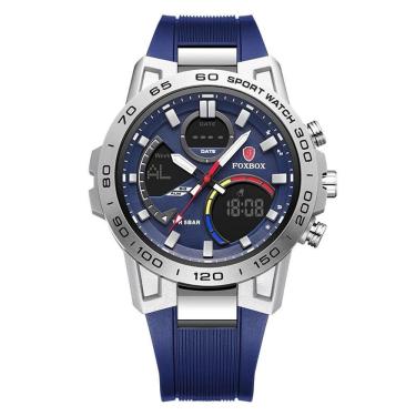Imagem de Relógio Masculino Digital De Exibição Dupla à Prova D 'água Esportivo Azul