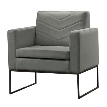 Imagem de Poltrona Apolo Luxo Base Preta Castellar Móbile Linho Cinza Linho Cinza