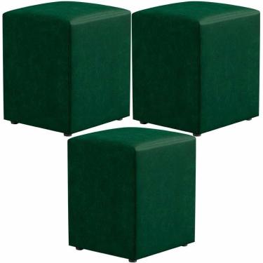 Imagem de Kit 03 Puffs Quadrado L02 Facto Verde