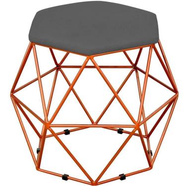 Imagem de Puff Aramado Bronze Six L02 Suede Cinza