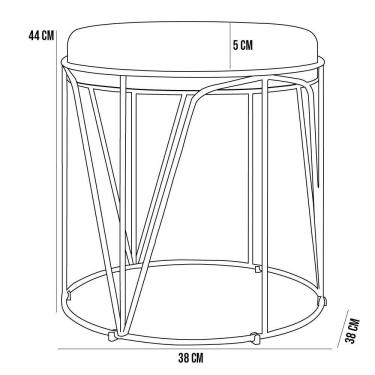Imagem de Puff Aramado Preto Zaya L02 Suede Preto