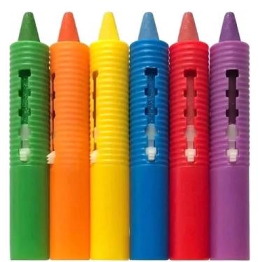 Imagem de Kit 2 Canetas para Banho Rabisca e Apaga, 6 Cores Laváveis, Não Tóxicas, para Desenhar em Azulejos e Banheira, Crianças Acima de 2 Anos, 6 Unidades