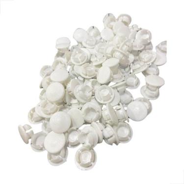 Imagem de Botão Tapa Furo Para Esquadrias Pacote 100 Peças 1/2 Branco - Fast Vid