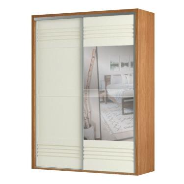 Imagem de Guarda Roupa Solteiro com Espelho 2 Portas de Correr 2 Gavetas TW601E Dalla Costa