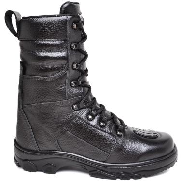 Imagem de Bota Coturno Militar Masculino em Couro Legítimo com Solado Antiderrapante-Masculino