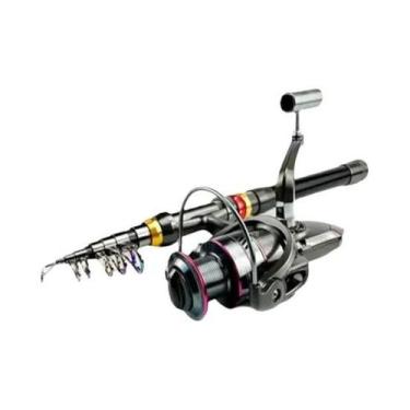 Imagem de Vara De Pesca Telescópica De Fibra De Carbono 3-8kg E Kit De Carretilh