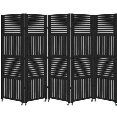 Imagem de 5 Biombo Pintado Sanfonado Com Rodinhas E Dobradiças Painel Mdf Folha 