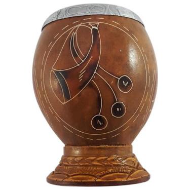 Imagem de Cuia Para Chimarrão Terere Mate Coquinho Com Pé Média - Promate, Marro