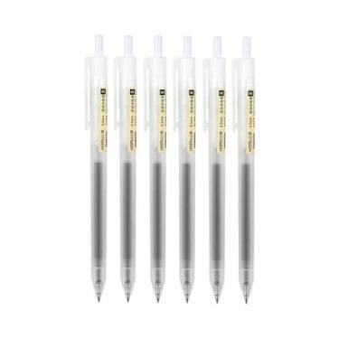 Imagem de Conjunto De Canetas Gel Retráteis 6/10 Peças 0,5mm Tinta Preta E Azul 