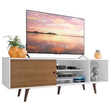 Imagem de Rack para TV até 65" Dubai Branco/Rustic Madesa
