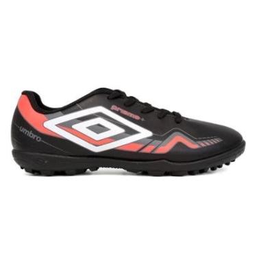 Imagem de Chuteira Society Umbro Prisma+ 36 Infantil - Preto e Laranja-Masculino
