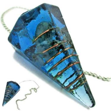 Imagem de Pêndulo de Orgonite com Cristal - Raio Azul - Conscincia Oitentaeum