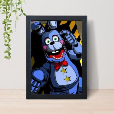 Imagem de Quadro Five Nights FNAF Filme A4 C/ Moldura e Vidro 04 Cor: Preto - Lo