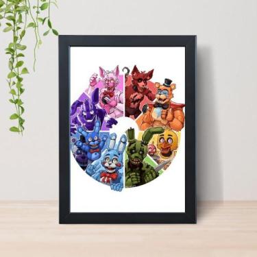 Imagem de Quadro Five Nights FNAF Filme A4 C/ Moldura e Vidro 03 Cor: Preto - Lo