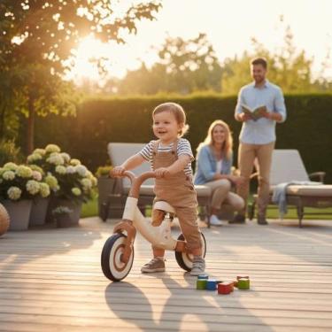 Imagem de Bicicleta Equilíbrio Infantil Sem Pedal Marrom Balance Bike Aprende An
