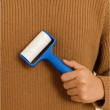 Imagem de Rolo Adesivo Roupas Cabelo Fiapos Calça Tira Pelos Reutilizável Limpez