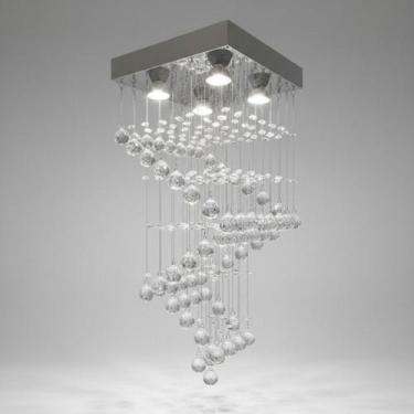 Imagem de Lustre para sala, corredor, quarto cristal K9 base 38x38 - - Lustres B