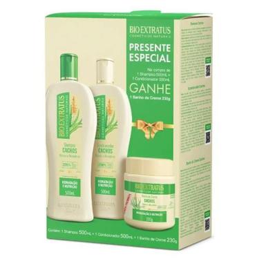 Imagem de Kit Shampoo e Condicionador 500mL + Banho de Creme 230g Cachos Bio Ext