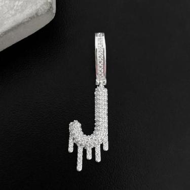 Imagem de Pingente Masculino Letra Cravejada em Zircoia Banhado Prata 925 - Trop