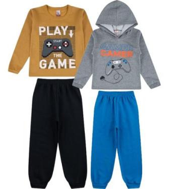 Imagem de KIT composto por 2 conjuntos de moletom SORTIDOS com e sem capuz roupa