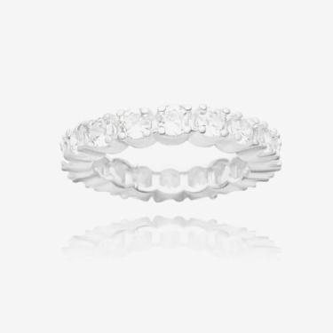 Imagem de Anel de Prata 925 Aparador Cravejado em Zircônia Banhado - Tropical Jo