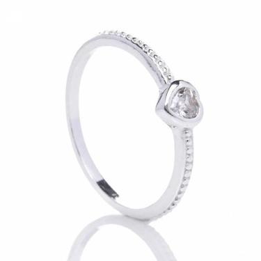 Imagem de Anel de Prata 925 Eterno Coração Zircônia Delicado Feminino - Anels Jo