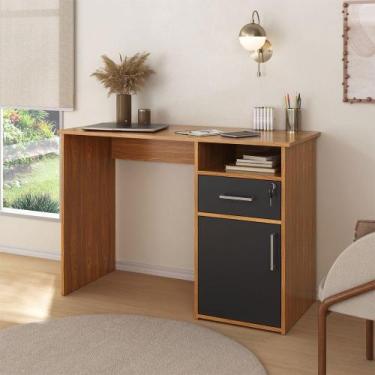 Imagem de Mesa Escrivaninha Hall 1 Porta 1 Gaveta Freijó/Preto - Artany - Artany