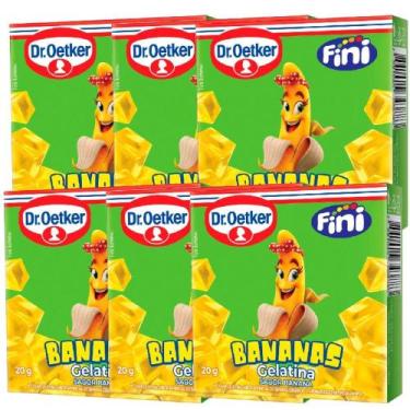 Imagem de Kit 6 Gelatina Fini Bananas Dr. Oetker 20gr