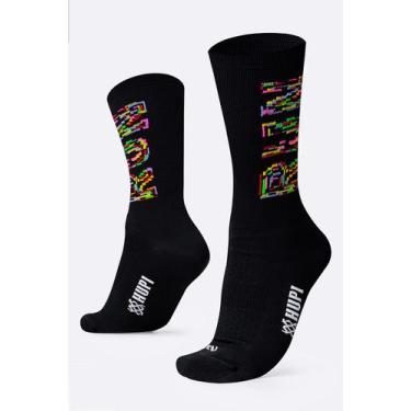 Imagem de Meia HUPI Run Colors Preto - LT Para Pés Menores, Preto