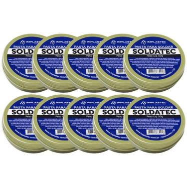 Imagem de Kit 10 Pasta De Solda Fluxo Pastoso Soldatec 50g Implastec