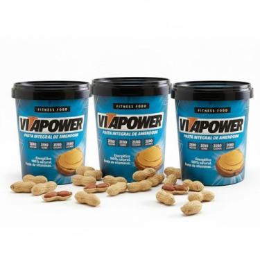 Imagem de Kit Com 3Und Pasta De Amendoim Integral Vitapower 450G