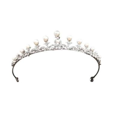 Imagem de Coroa De Noiva Em Cristal Prateado Com Strass, Acessórios De Cabelo Pa