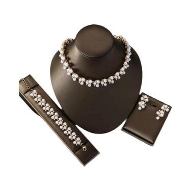 Imagem de Conjunto De Colar E Brincos De Pérolas Para Vestido De Noiva, Joias Eu