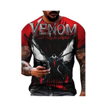 Imagem de Camiseta Masculina Marvel Venom Impressa Em 3D, Moda Casual De Verão, 
