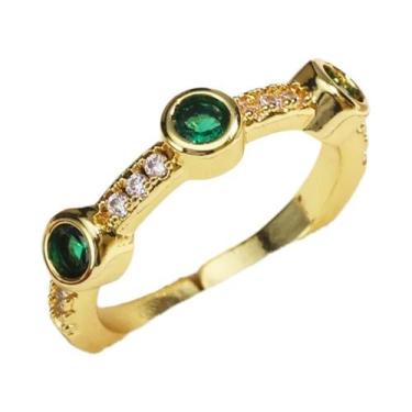 Imagem de Anéis CZ Verdes Para Mulheres Em Ouro E Prata, Joias Luxuosas E Modern