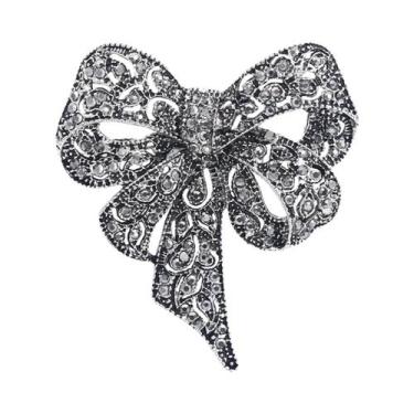 Imagem de Broches de Arco com Strass Brilhantes - Acessório de Festa Unissex, Pr