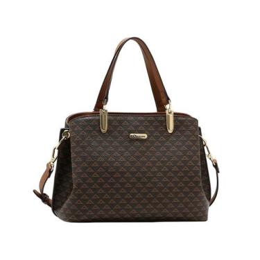 Imagem de Bolsa Média New Elemento Gráfico - Alça de Mão - Chenson 3485624 - Caf