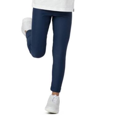Imagem de Calça Legging Infantil Menina Suplex Azul Marinho Fitness - Vrasalon, 