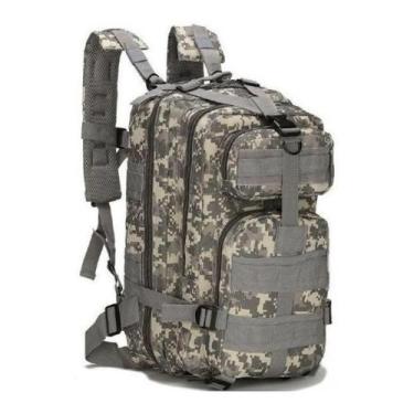 Imagem de Mochila Tatica Militar Cinza Camuflada Bolsa Masculina Feminina De Est