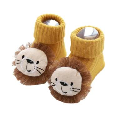 Imagem de Meias Antiderrapantes Para Bebês Meninas E Meninos Com Laço De Leão, P