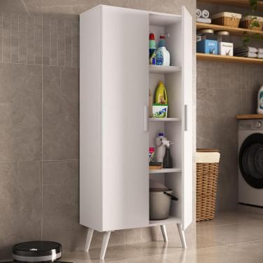 Imagem de Armário De Lavanderia Multiuso 2 Portas 68cm Retrô Urban Multimóveis Mp6038 Branco