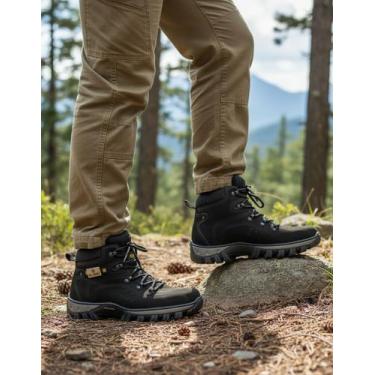 Imagem de Bota Coturno Masculina Adventure Couro Nobuck Palmilha Gel - Calshoes,
