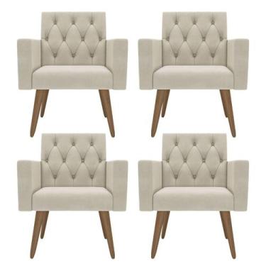 Imagem de Kit 4 Poltronas Capitonê Confortáveis Loja Recepção Sala - Móveis Mafe