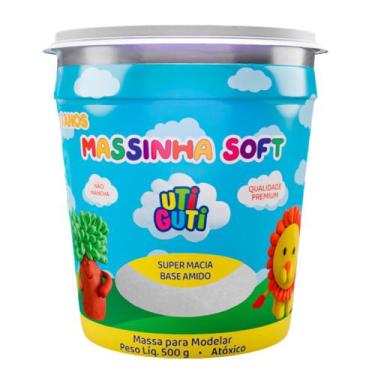 Imagem de Massinha de Modelar Soft Pote 500gr Utiguti, Branco