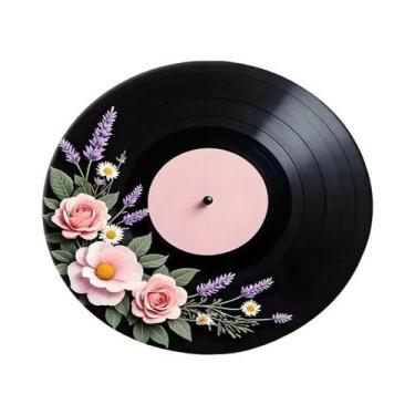 Imagem de Tapete Decorativo Para Quarto Com Padrão De Disco De Vinil Retrô Para 
