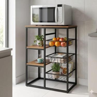 Imagem de Fruteira Organizador Cozinha 3 Cestos Deslizantes Linda - Utibom